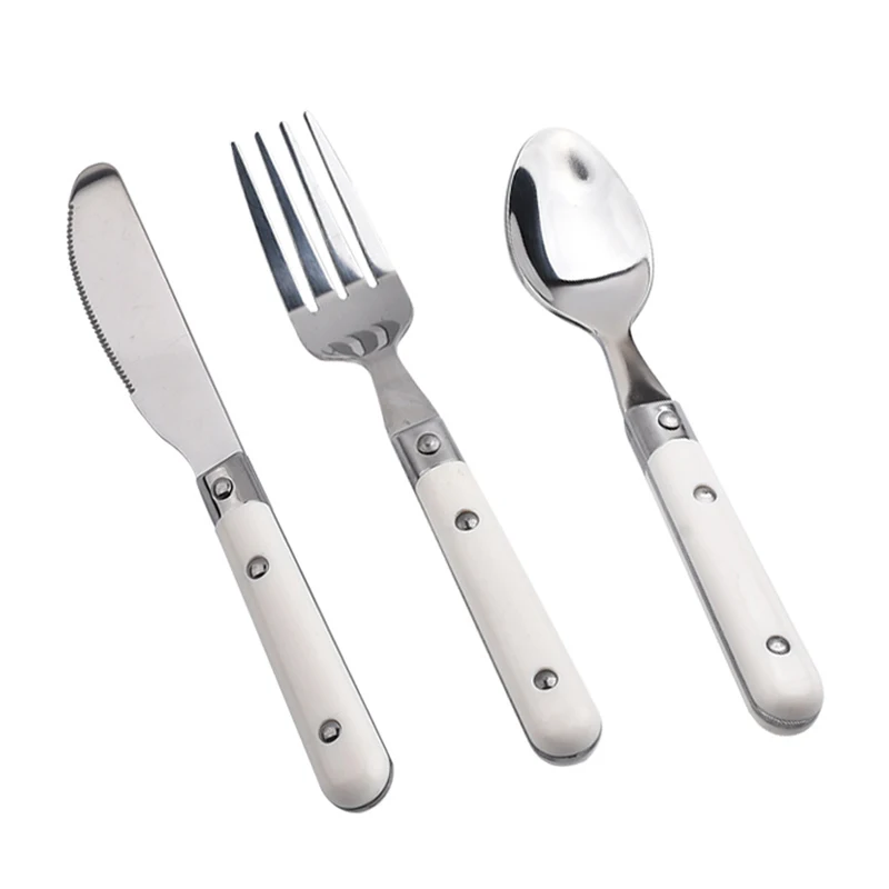 3pcs/set Portable Blockware Set for Children Cartoons Western Cutlery  304 Stainless Steel Knife Fork Spoon Dinner Tableware