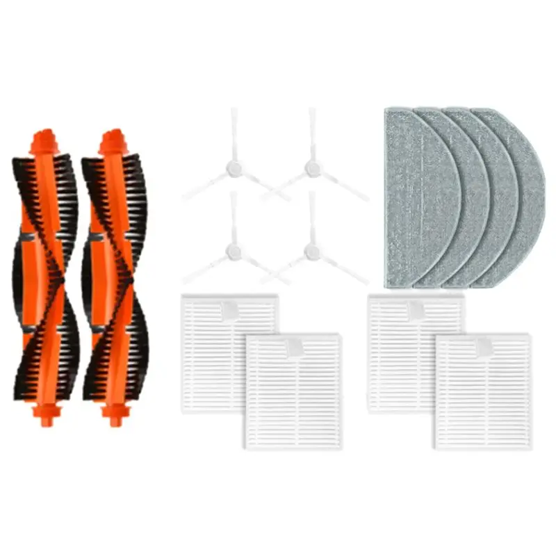 

AS63-14PCS Main Side Brush Hepa Filter Mop Cloth For Robot Vacuum E10 E12 B112 Vacuum Cleaner Replacement Accessories