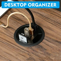USB HUB Mount In Desk Multi USB 3.0 Ports SD/TF Headphone/Mircophone Type C Port  With Power Adapter 5V 2A  Hub Usb 3 0