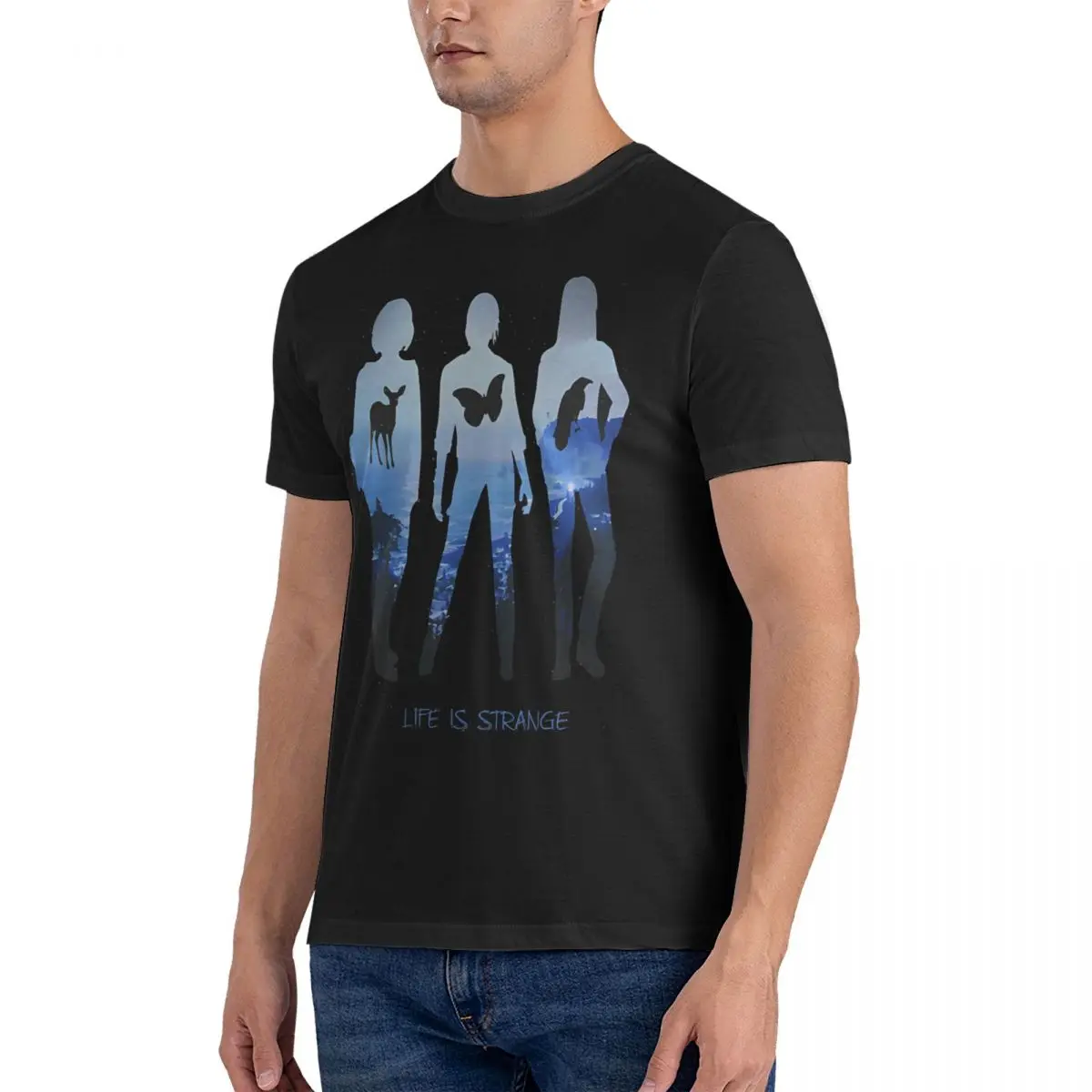 Raven Arcadia Bay T-Shirt for Men Life Is Strange Vintage 100% Cotton Tees Crew Neck Short T Shirt Clothes tops fugees