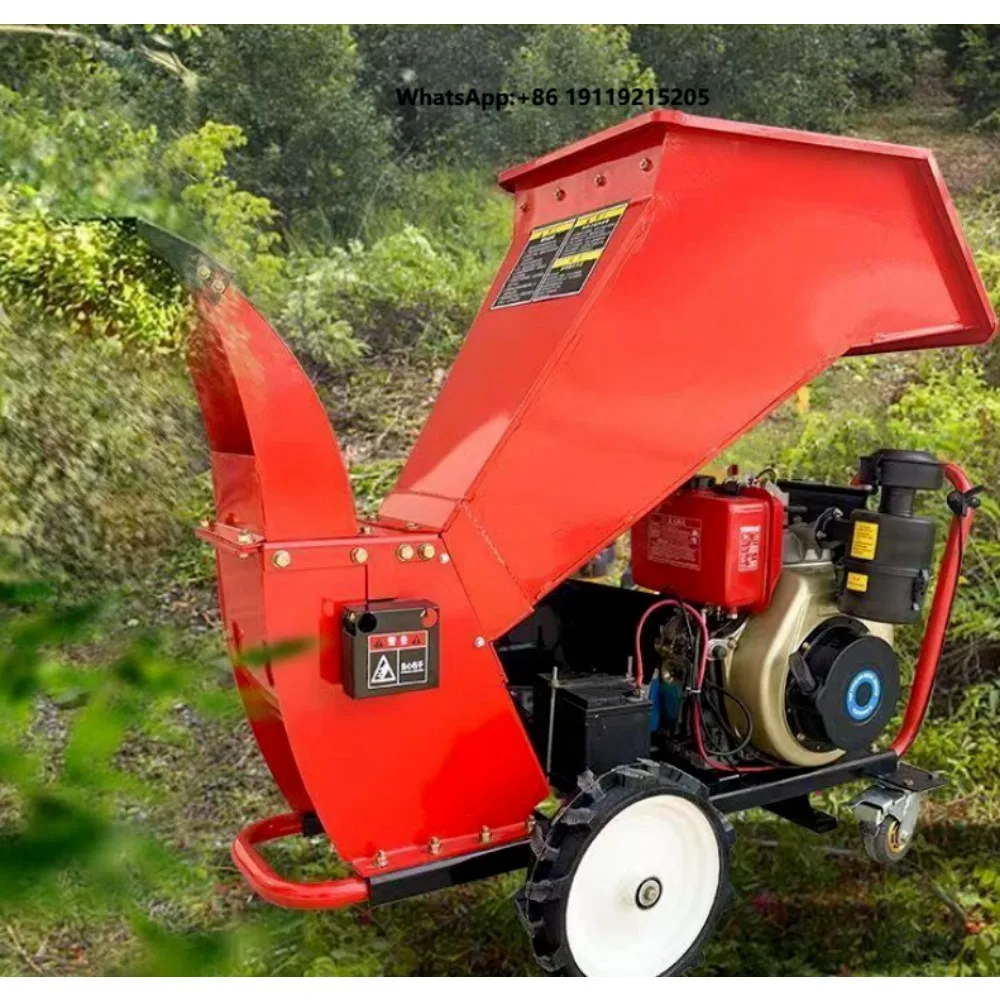 Electric Wood Chipper Shredder Machine, Quiet Branch Crusher for Tree Trunk Leaf Garden Waste Recycling