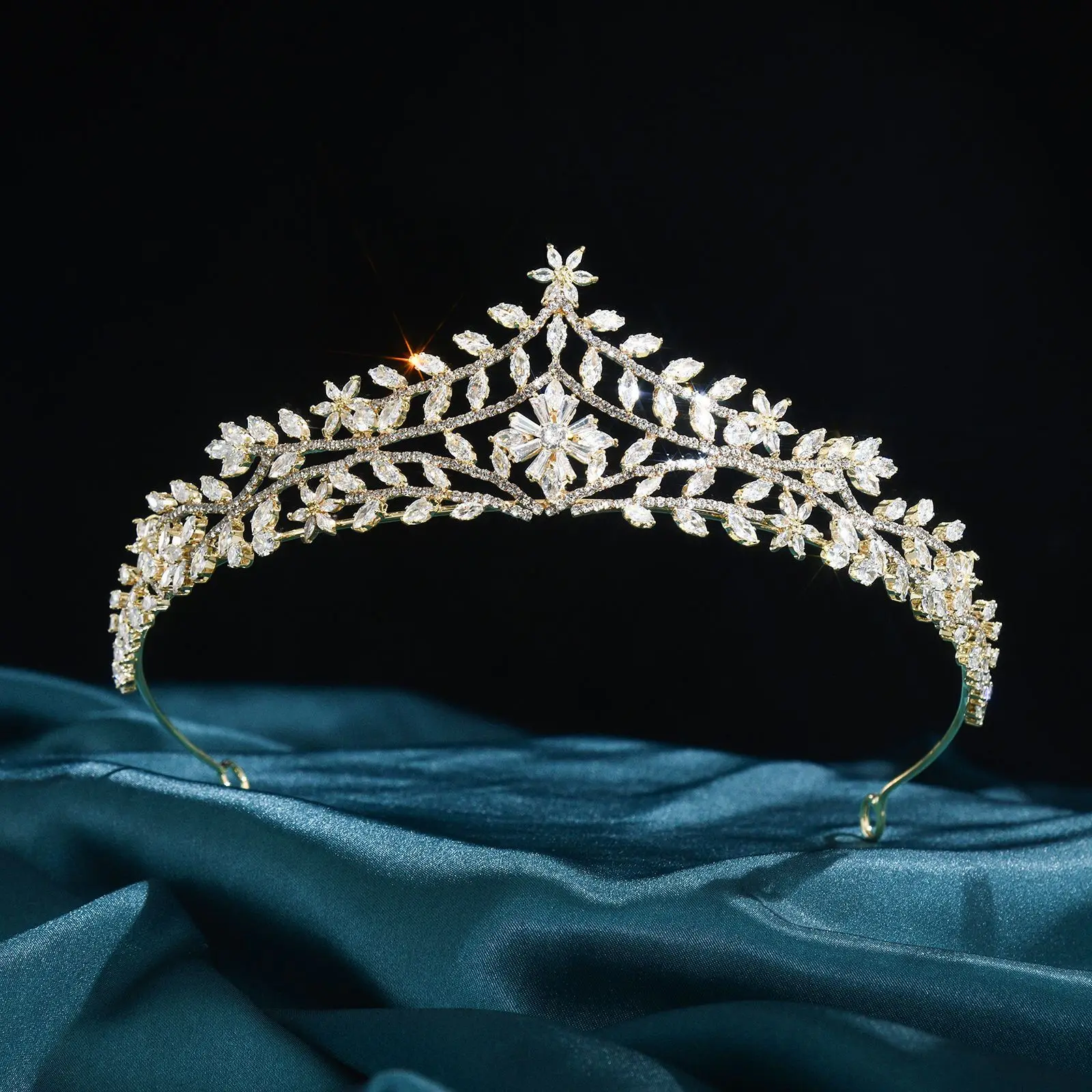Luxury Wedding Tiara For Bride Hair Accessories Cubic Zircoina CZ Bridal Tiara Crown For Party Prom Bride Hair Jewelry Headpiece