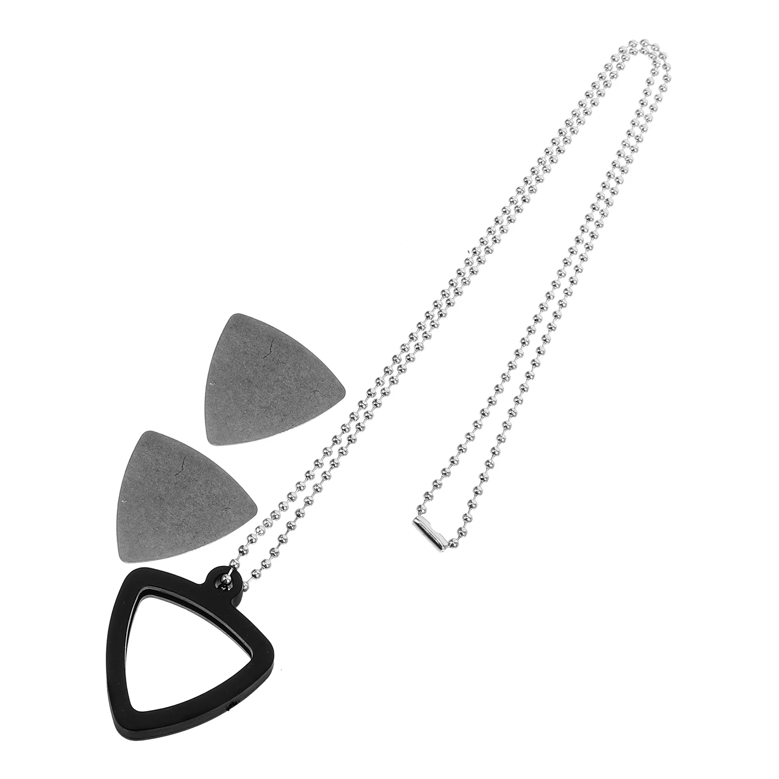 Guitar Pick Keychain Cover Necklace Storage Holder Bracket Picks Stainless Steel Silicone for