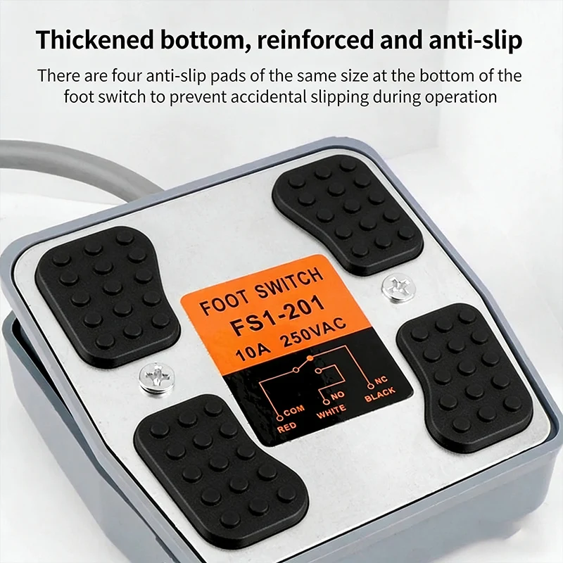 FS-201 VFS-201 Foot Switch Series Foot Switch Pedal Foot Control Switch 250V 10A