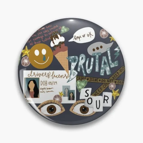 Olivia Rodrigo Sour Album Collage  Customizable Soft Button Pin Lapel Pin Cartoon Decor Brooch Lover Creative Clothes Collar