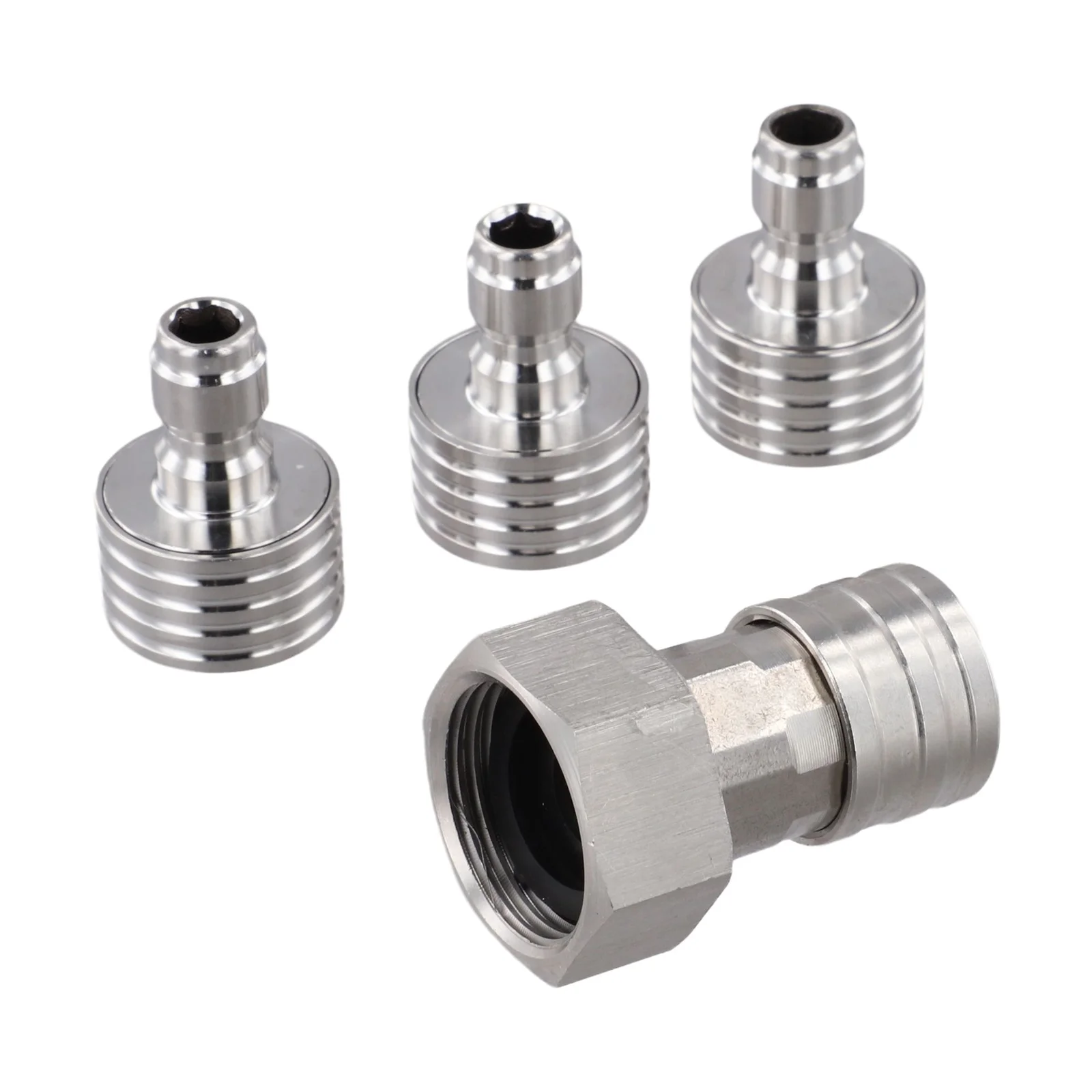 Stainless Steel Pressure Washer Shower Nozzle Adapter with 14 Inch Connector for Car Washing and Furniture Cleaning