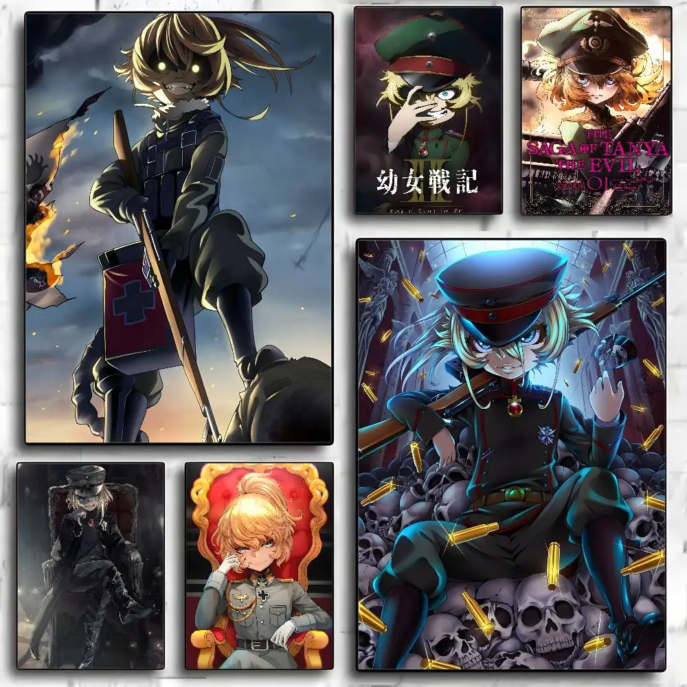 

Anime S-Saga of Tanya the Evil Poster Waterproof HD Art Wall Decal Self-Adhesive Print. Aesthetic Home Room Decor for Living Roo