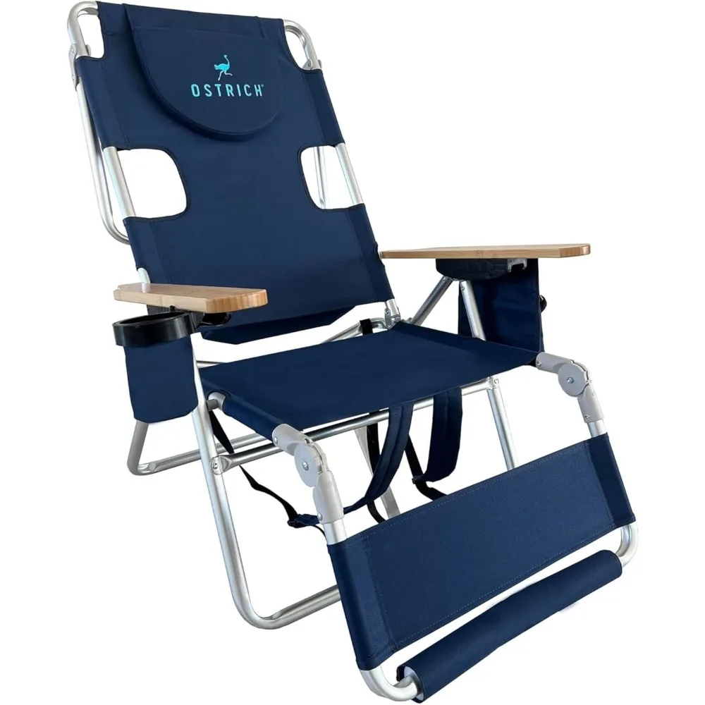 

Woody 3N1 Beach Chair with Cooler Bag - Face Opening - Portable, Reclining Lounger for Tanning - Face Hole for Reading on