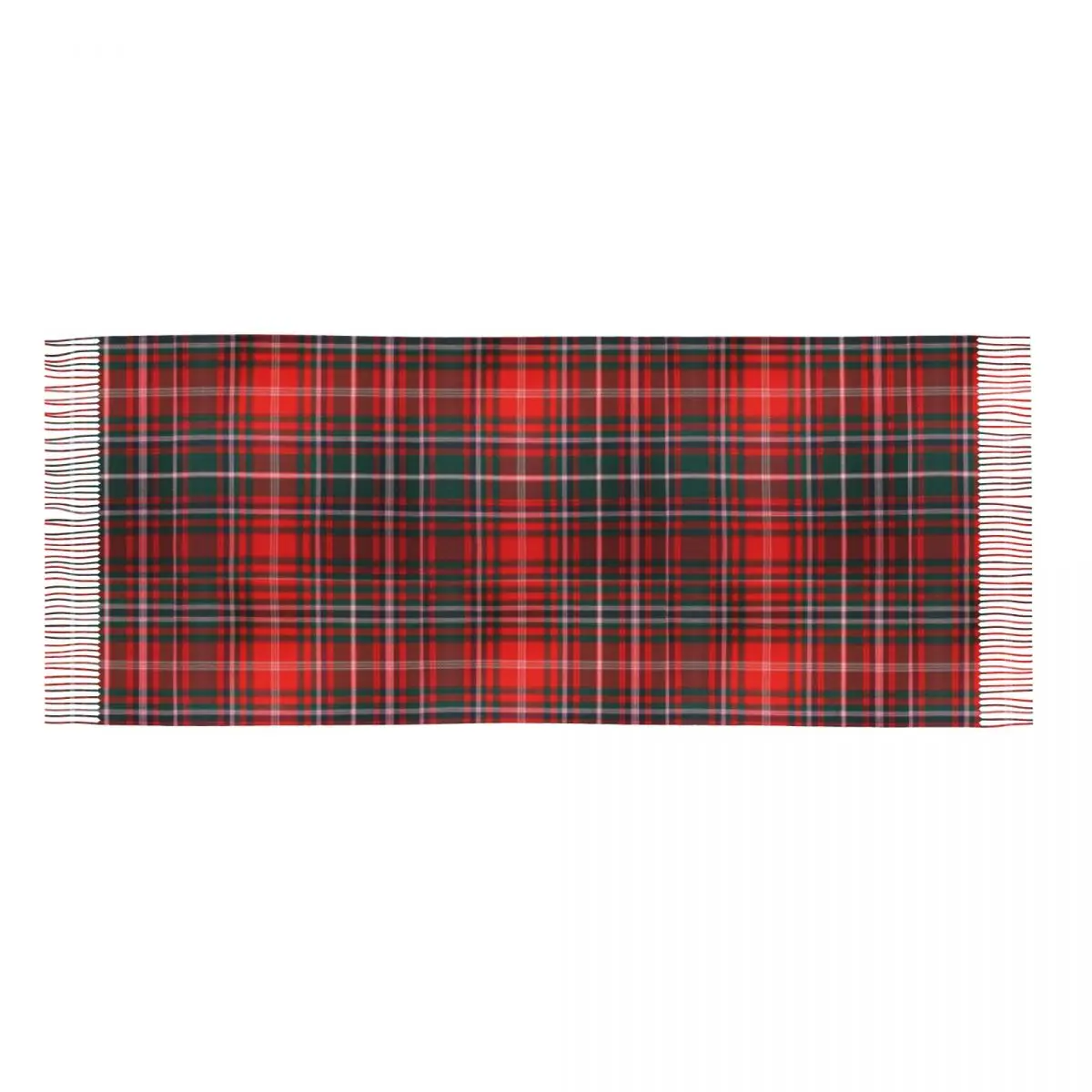 الإناث كبيرة الحمراء الحديثة الترتان منقوشة الأوشحة النساء الشتاء الخريف سميكة الدافئة شرابة شال التفاف موضة القماش القطني وشاح