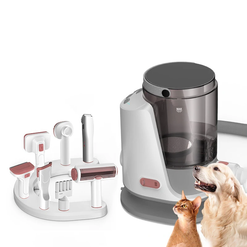 Pet Hairs Grooming Vacuum Dog Clipper Pet Vacuum Dryer Dog Grooming 9pcs Kit Shedding Tool Vacuum