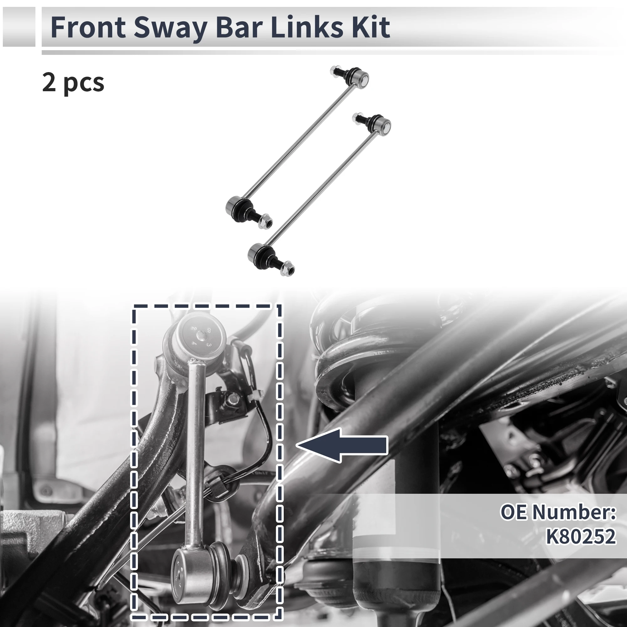 

X Autohaux Front Stabilizer Bar Links No Bushing for CHEVROLET COBALT 2005-2010 No.K80252