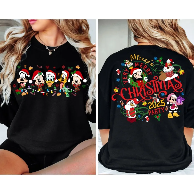 

Mickey's Merry Christmas Party 2025 Shirt Disney Santa Claus Mickey and His Friends Set Christmas Light Shirt Disneyland T-shirt