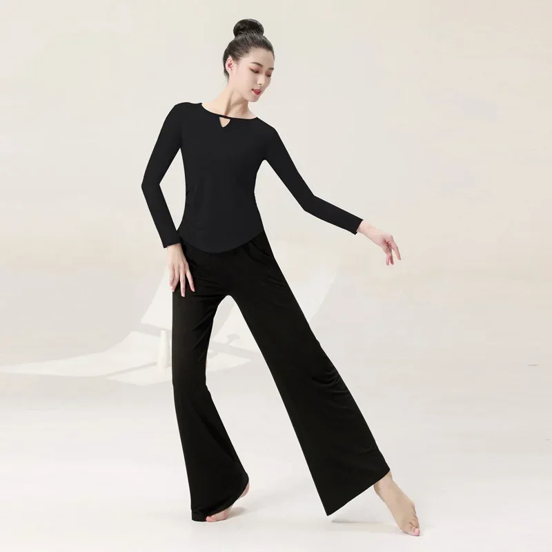 dance-practice-suit-women's-adult-new-top-short-sleeve-latin-dance-suit-dance-body-suit-modal