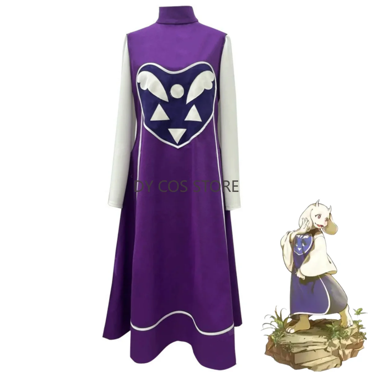 

Anime Game Undertale Toriel Cosplay Costume Sheep Mom Purple Long Sleeves Dress Uniform Woman Sexy Halloween Christmas Suit