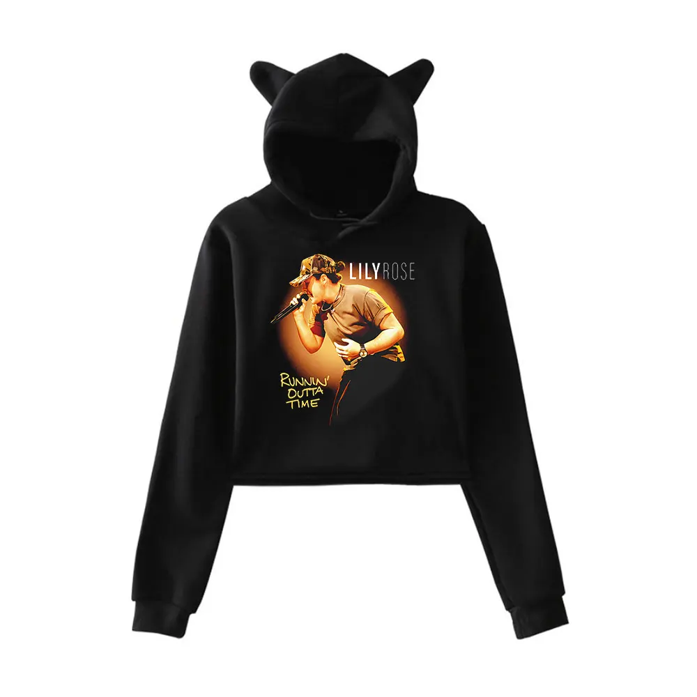 

Lily Rose Hoodie Vintage 90s Streetwear Fashion Hoodie Merch Hoodies Sweatshirts for Girls Cat Ear Crop