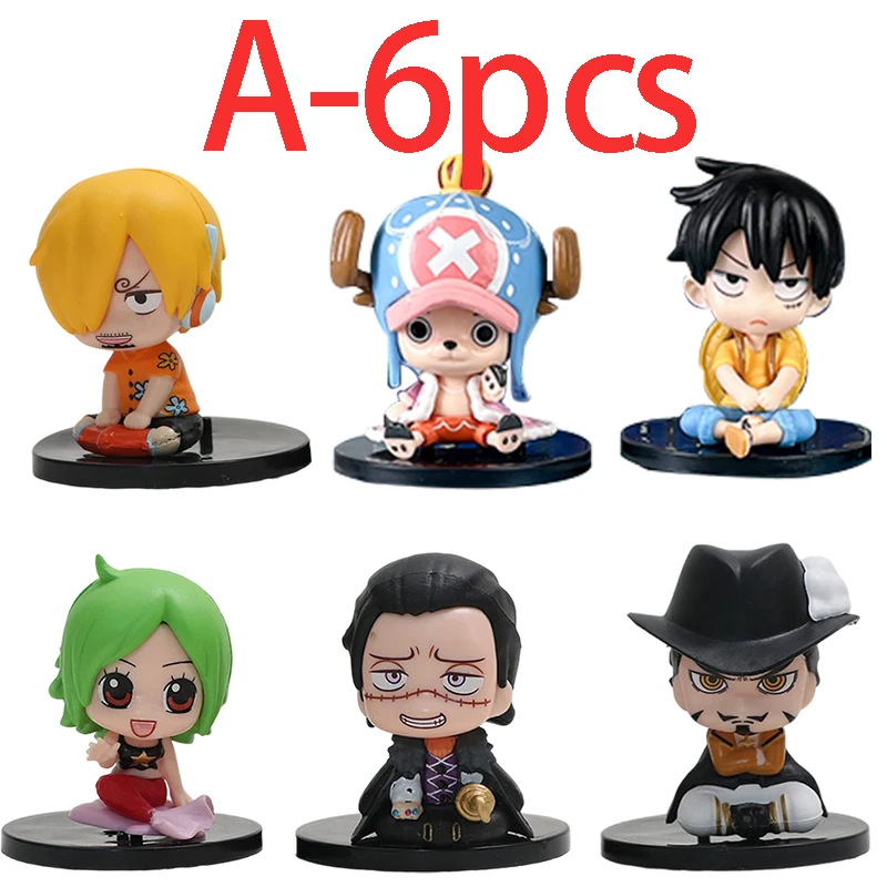 1-12 Stück Blindbox Anime One Piece Figur Luffy Roronoa Zoro 6cm Q-Version Actionfigur Niedliches Spielzeug Schreibtischdekoration Modell Geschenk