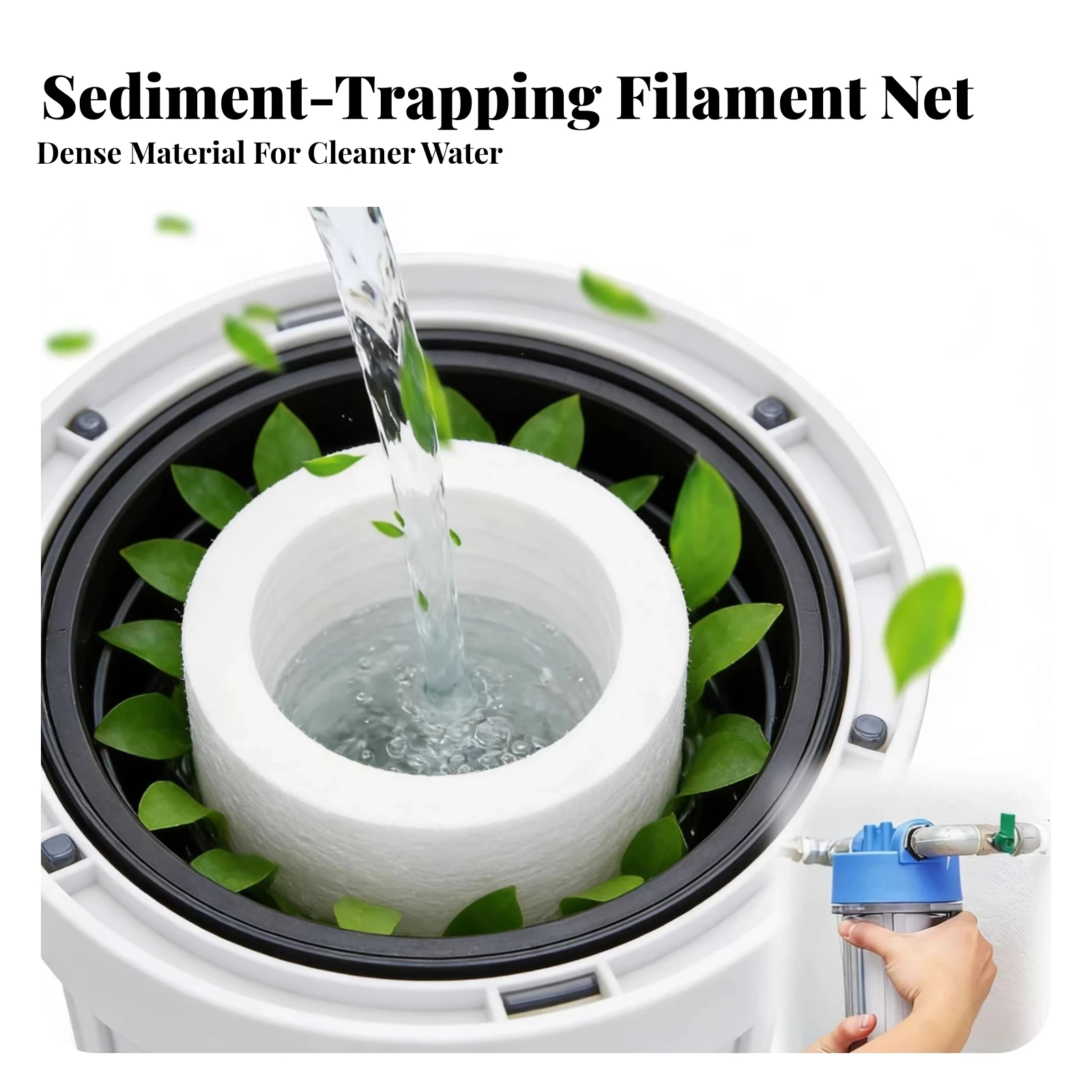 4 Pieces Water Filter Cartridge with PP Cotton Long-Lasting PP Cotton Filter Cartridge Lightweight Portable for Homeowners