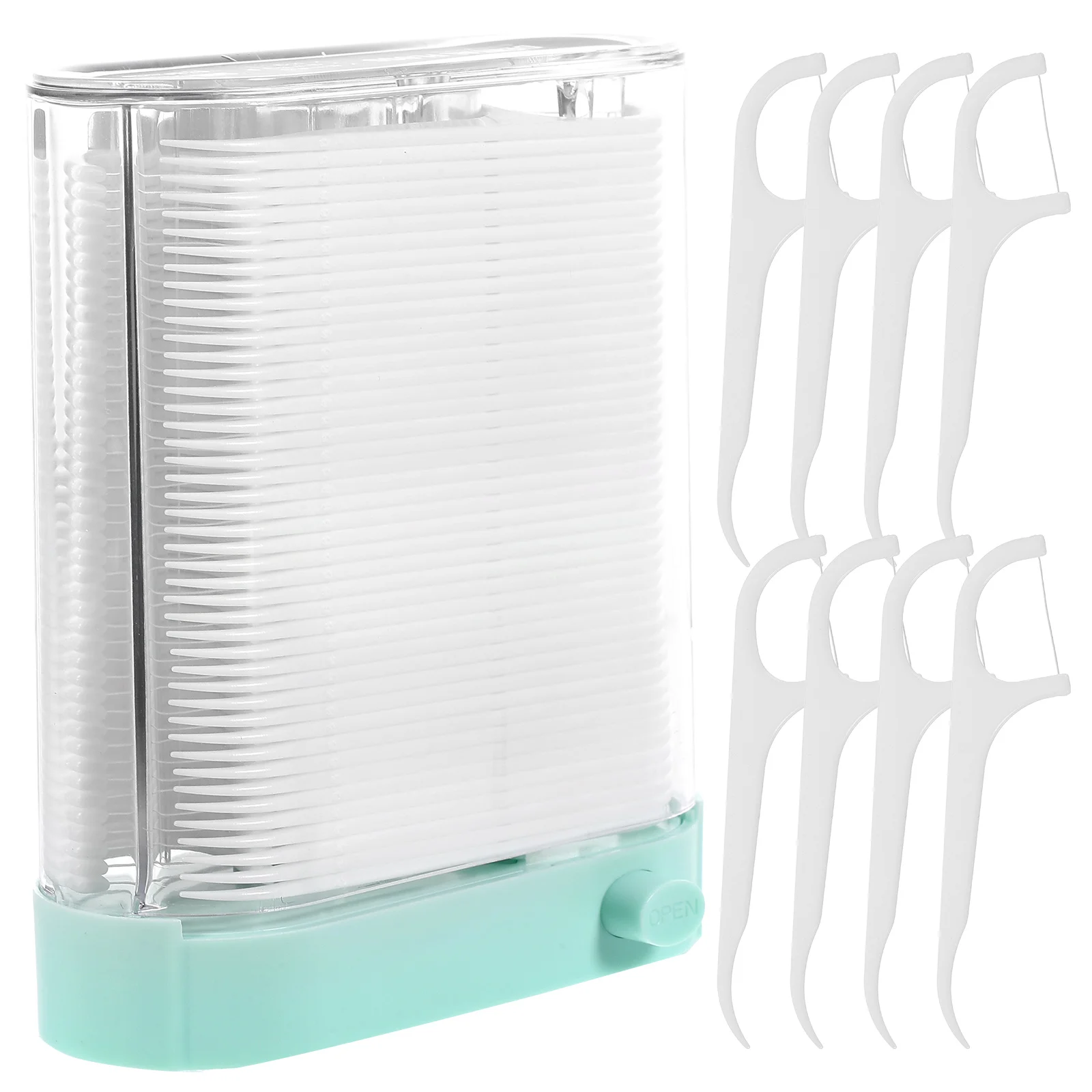 

1 set Floss Box Automatic Dispensers Portable Teeth Flosses Picks Plastic Toothpicks Oral