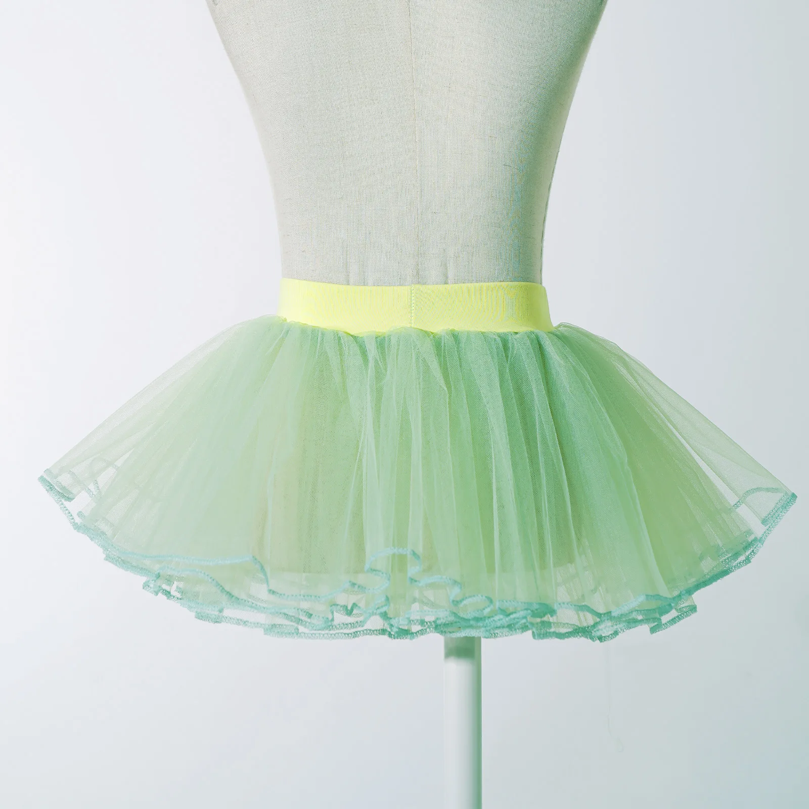 Faldas de baile de Ballet para niñas de 1 a 16 años, falda de malla tutú con cintura elástica, falda de baile de cuatro capas de Color sólido, ropa de fiesta para actuaciones