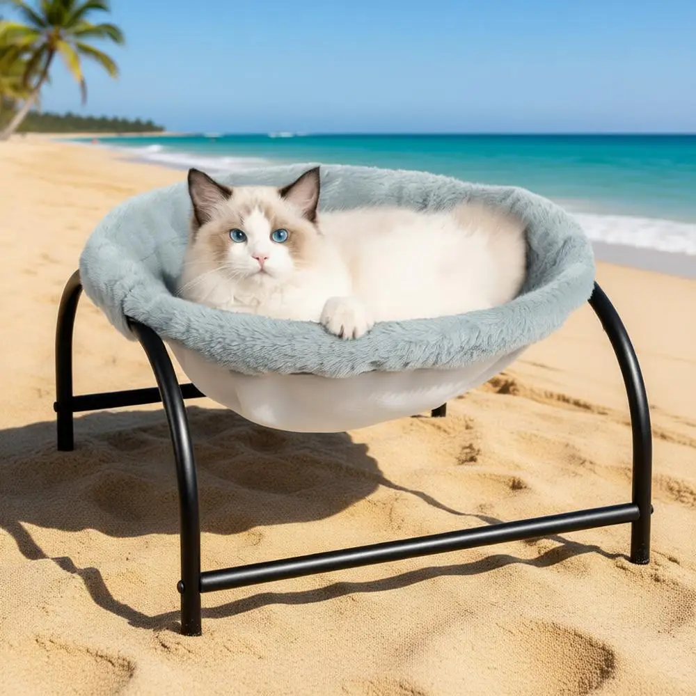 

Гамак-кровать для кошек и собак — дышащий, простой в сборке, для использования в помещении и на улице, 16,9 x 16,9 x 9,5