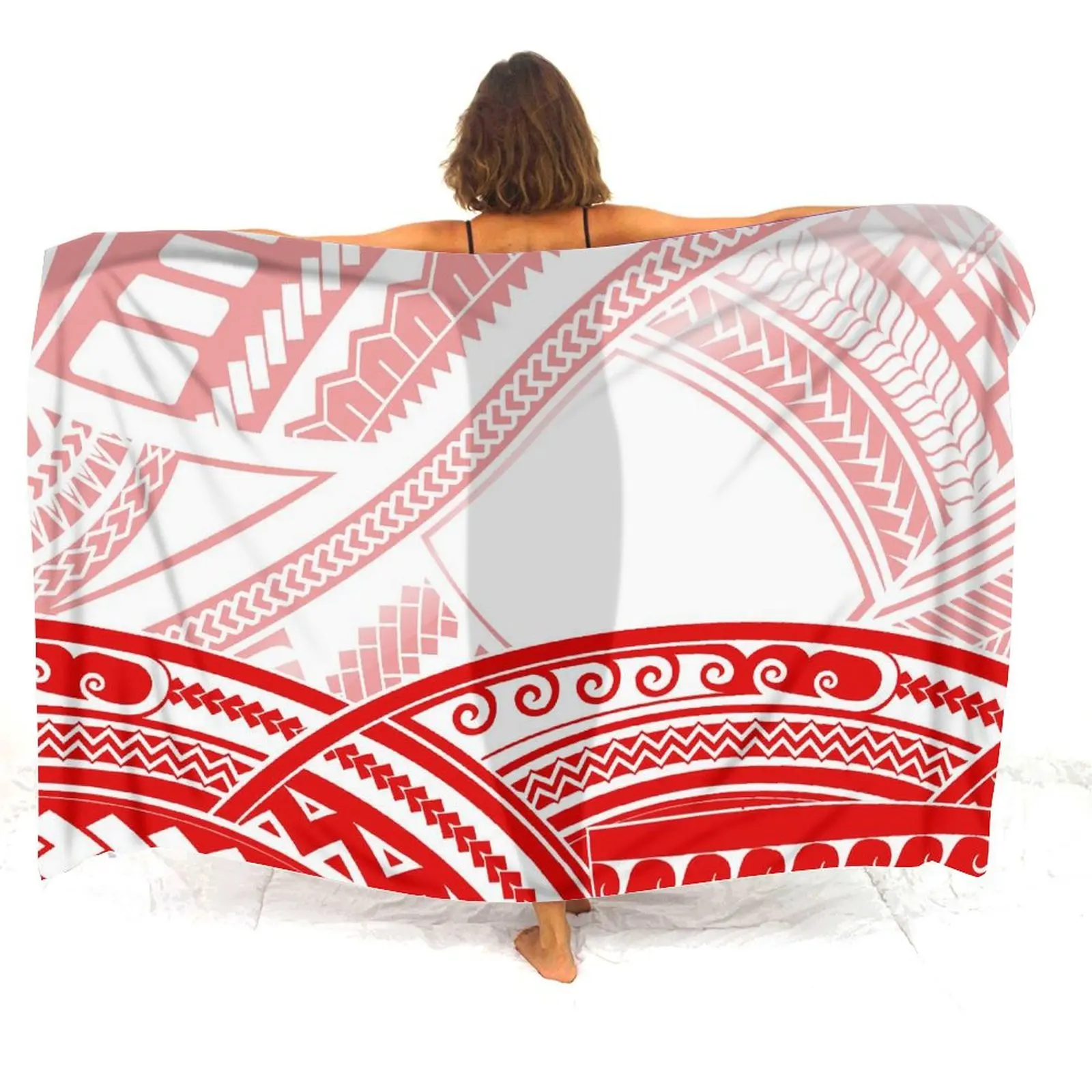 Soft Island Sarong Beach Pool Polynesian Jacket Sarong Custom Print Design Beach Woman One Piece Sarongs Beach Wrap Beach บิกินี่