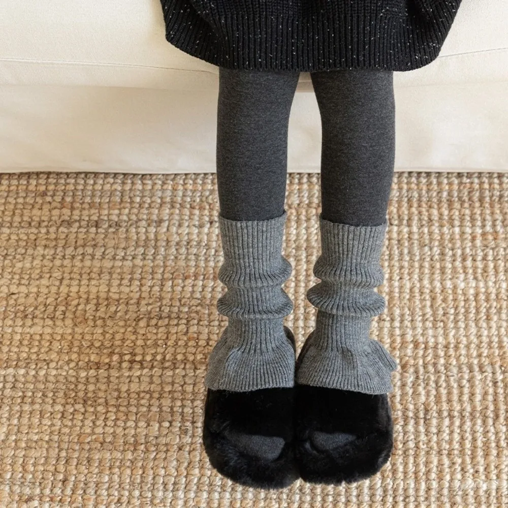 

Новые однотонные гетры, вязаные носки в стиле Лолиты, утепленные носки с рогом, осень и зима