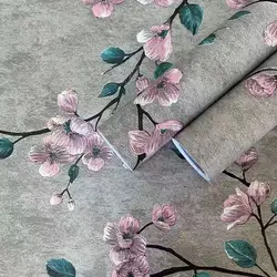 Vintage Floral Green Grey Peel And Stick Wall paper Flower Self-adhesive Wallpaper Bedroom Decor Furniture Renovate Wall sticker