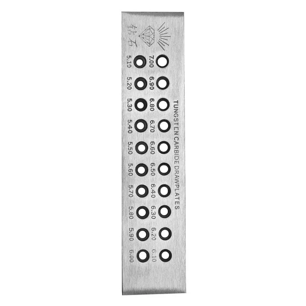 5.1-7.0mm Tungsten Carbide Wire Drawplates Jewelry Making Tools for Gold and Silver Wire Drawing Round Shape Wire Drawplate Tool