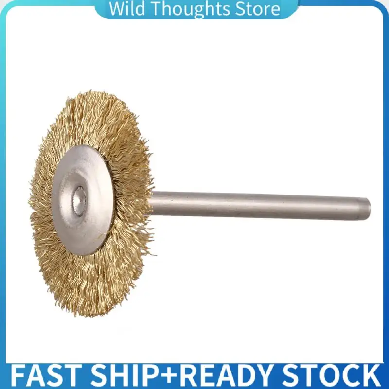

50 X Brass Wire Brush Round Brushes Disc Brush Pot Brush For Dremel 25MM-[Qahk]