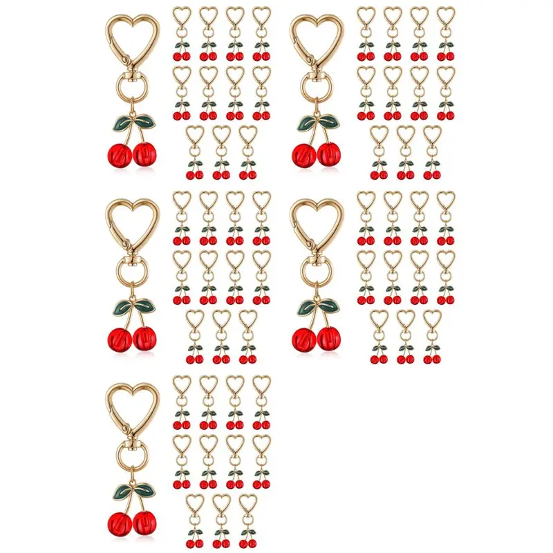 

【Электронные аксессуары】60 шт. Брелоки-вишенки для сумок, подвески для сумок, брелоки для ключей, подарки для женщин, сувениры для вечеринок с вишнями, аксессуары