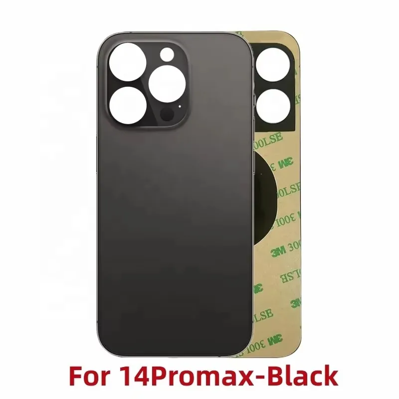 Back Glass+3M glue For IPhone 14 Pro-14 Pro Max Back Cover Glass Fast Replacement Housing Battery Cover Big Hole Rear Glass