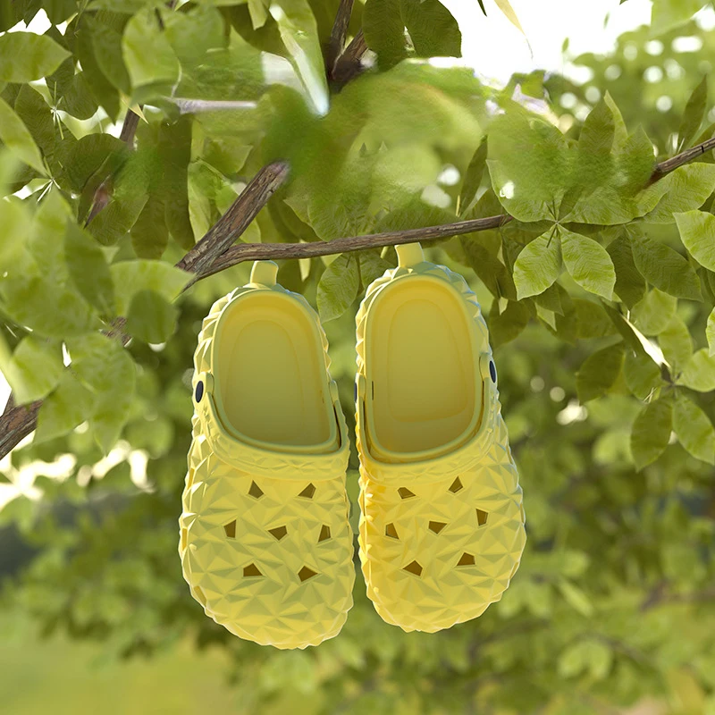 Durian fruits slippers shoes for women clog charm Summer Cloud flip flops Cartoon Kawaii indoor outdoor Non Slip Soft home house