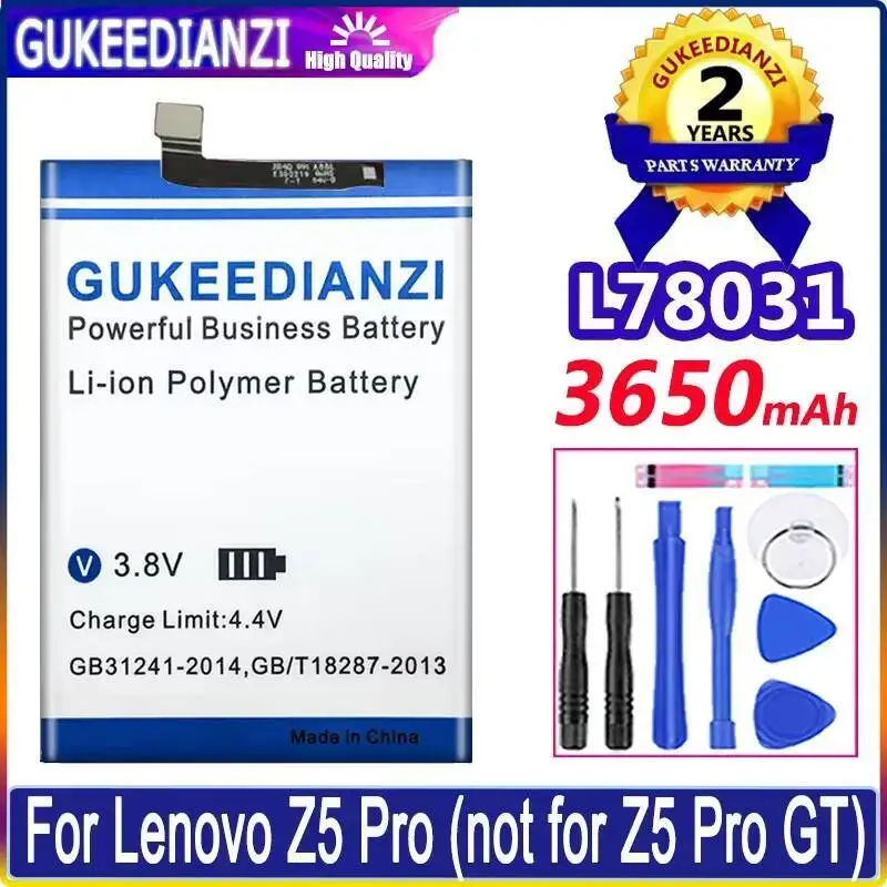 

Mobile Phone Battery For Lenovo Z5 Pro Not Fit GT L78031 High Capacity 3650Mah