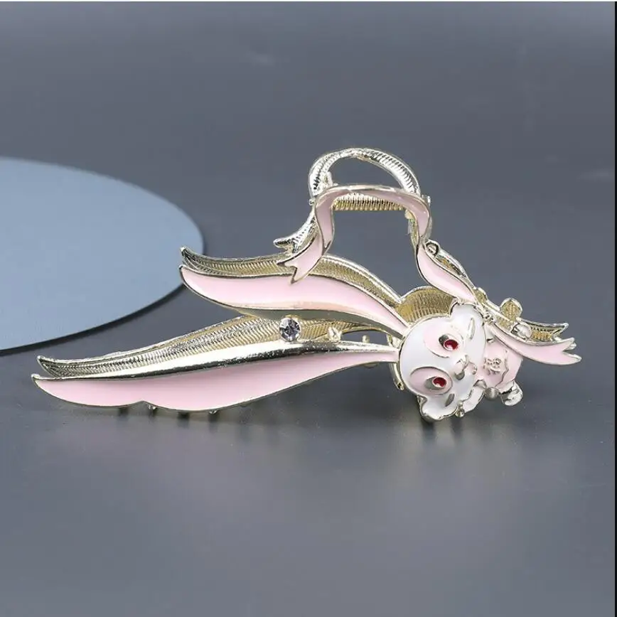 MY18Fashion China Style Oil Drip Rabbit  Large Gripper Bath Hairpin Adult Shark Clip Women's Head Hair Clip