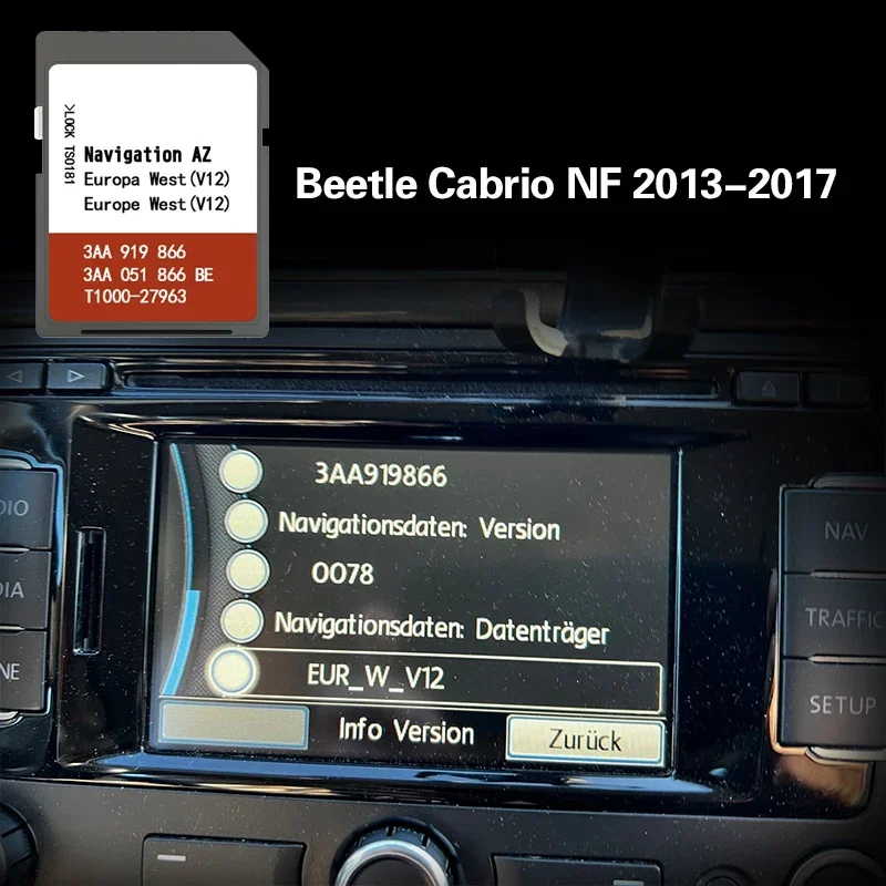 for VW Beetle Cabrio NF 2013-2017 Maps for Luxembourg Monaco Netherlands RNS315 SD Memory Card
