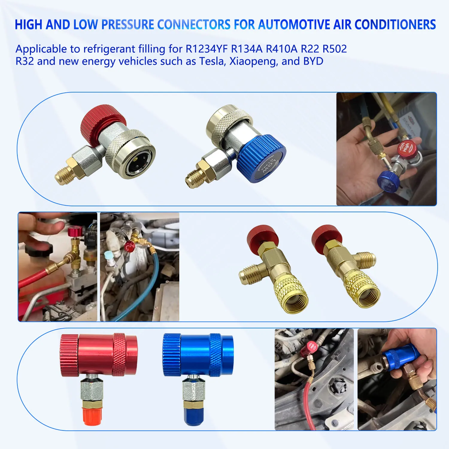 Air conditioning system diagnostic tester new pressure gauge, car air conditioning refrigerant meter instrument kit