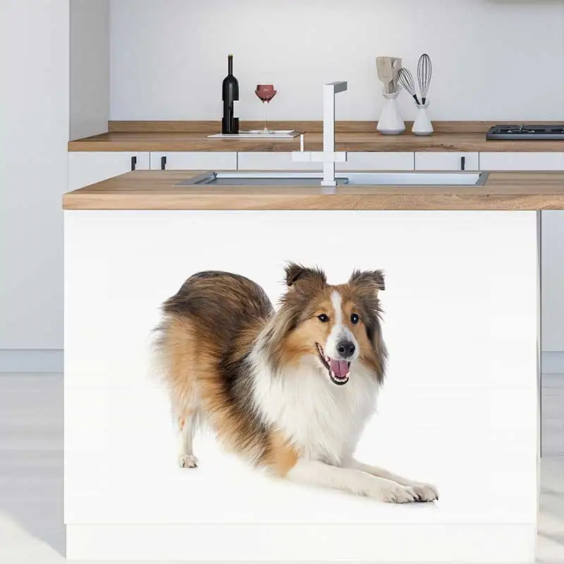 M427 Sheltie Dog Animal Wall Sticker Bathroom Toilet Decor Living Room Cabinet Refrigerator Home Decoration Sticker Decals