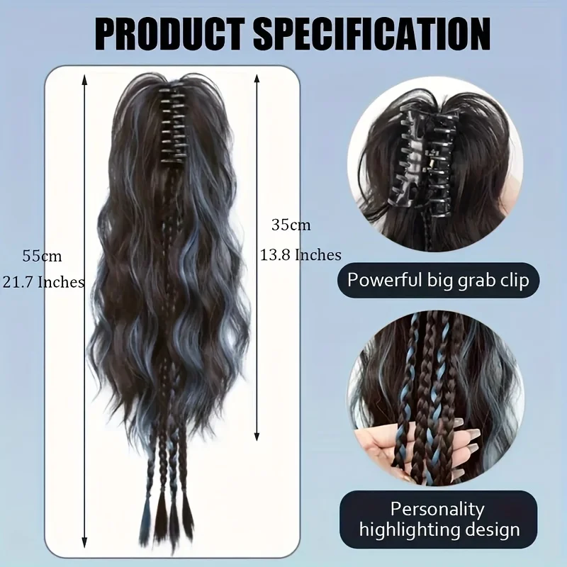 Short Curly Claw Clip Ponytail Extension - alternate angle