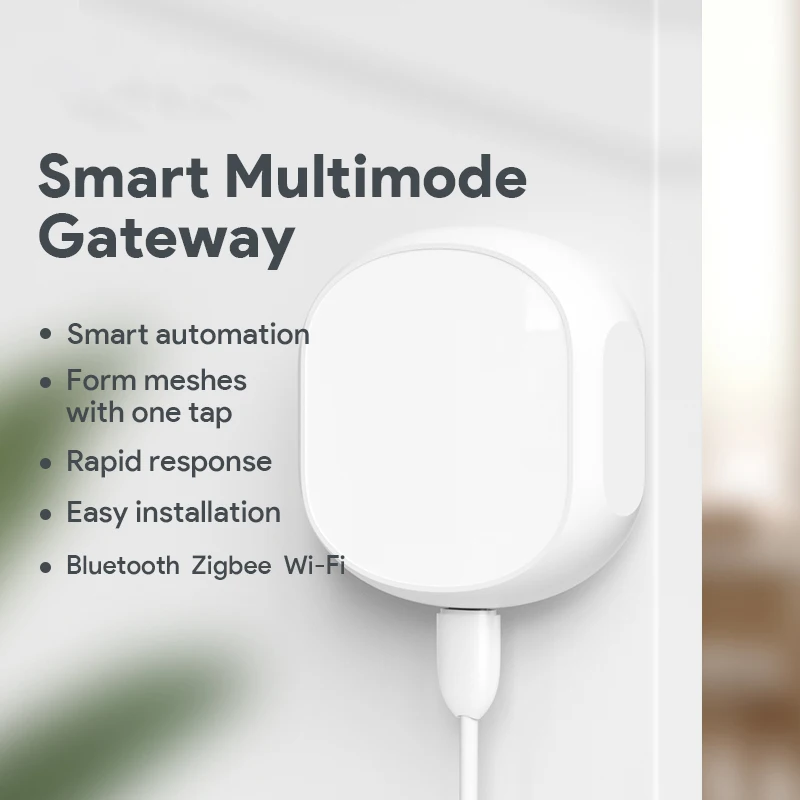 Tuya Zigbee Ble Multi-mode Gateway Bluetooth Mesh Hub for Fingerbot Curtain Motors Intelligent Devices Sup Alexa Google Home