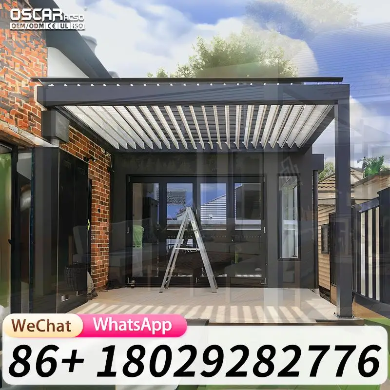Structure d'ombrage bioclimatique en aluminium économique, imperméable, pour jardin extérieur, patio, cour, terrasse, pergola, design 2025