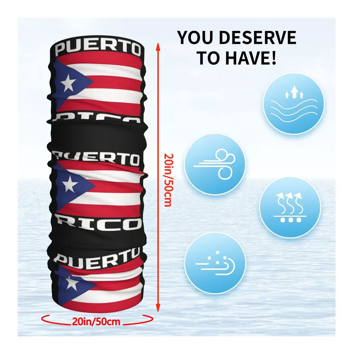 Puerto Rico Vlag Puerto Rico Coqui Love Boricuas En Kikkers Eadband Hals Fietsbuis Sjaal Bandana Gaiter Alle Seizoenen Unisex