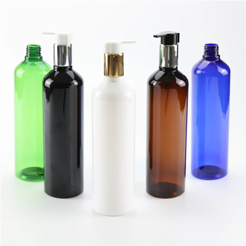 New Arrival 500ml x 10 Plastic Bottle With Anodized Aluminum Lotion Pump Liquid Soap Shampoo Empty Cosmetic Packaging Containers