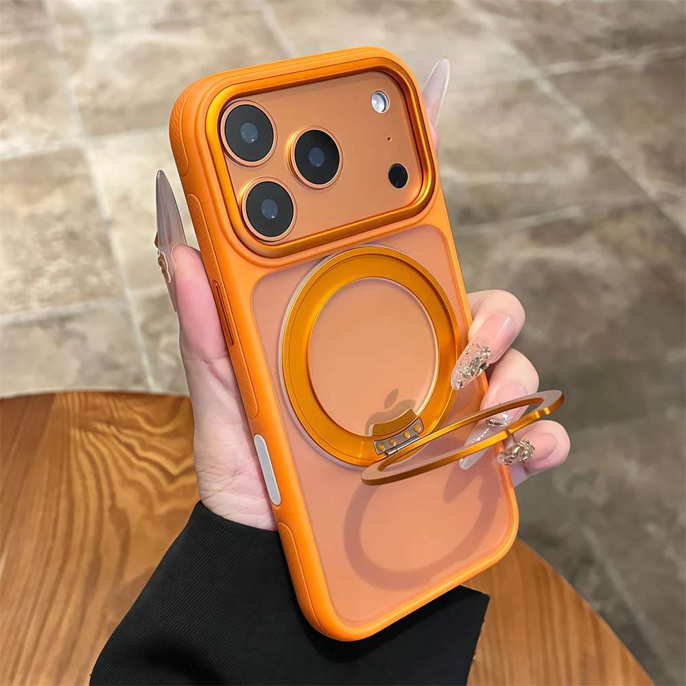 Luxuriöse Magnetring-Drehbare Faltbare Magnetische Standhülle für iPhone 18 17 16 15 14 13 Pro Max Rutschfester Rahmen Panzerhülle – Detail 7