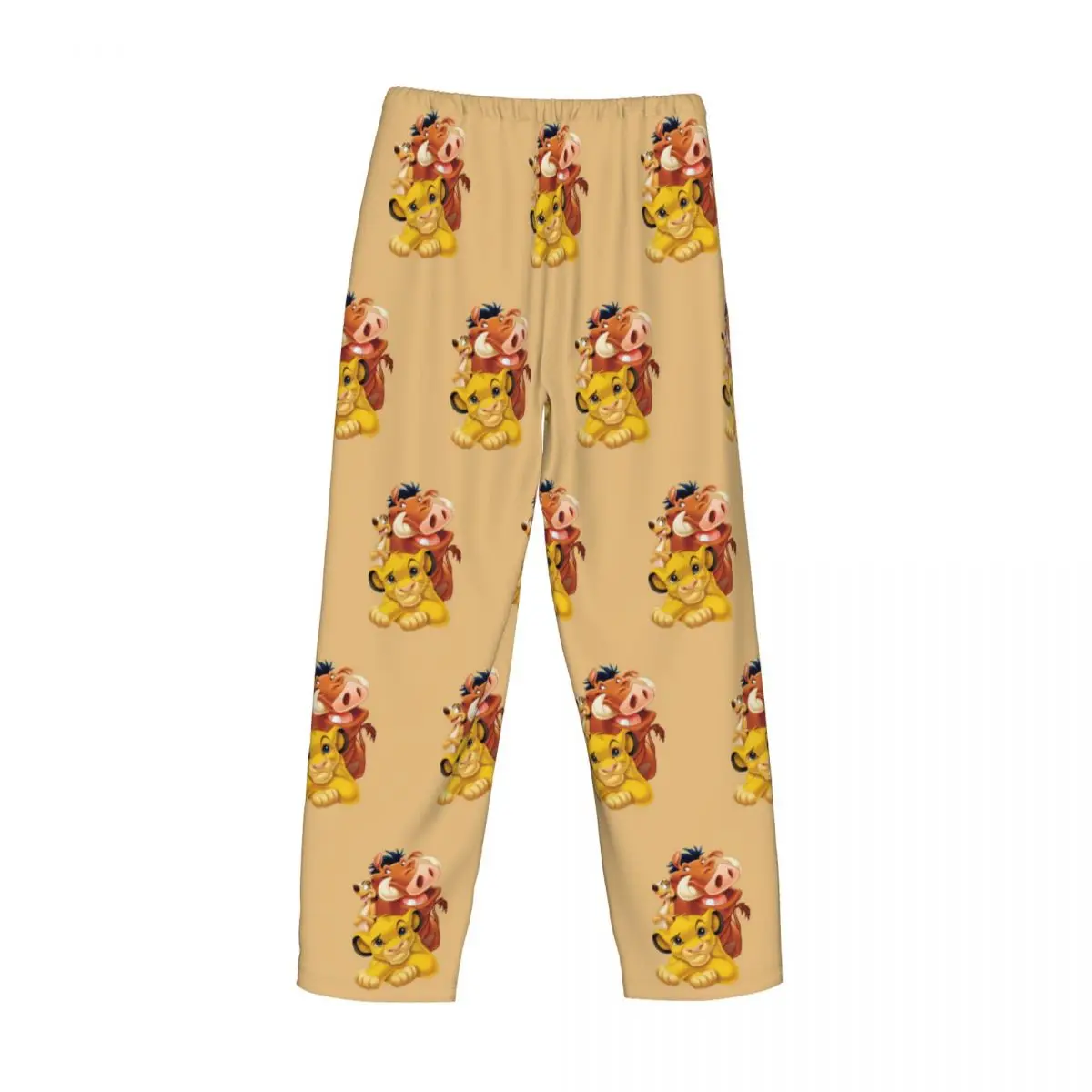 Custom Hakuna Matata The Lion King Pajama Pants Men Simba Pumbaa Movie Cartoon Sleepwear Lounge Sleep Bottoms Stretch Pockets