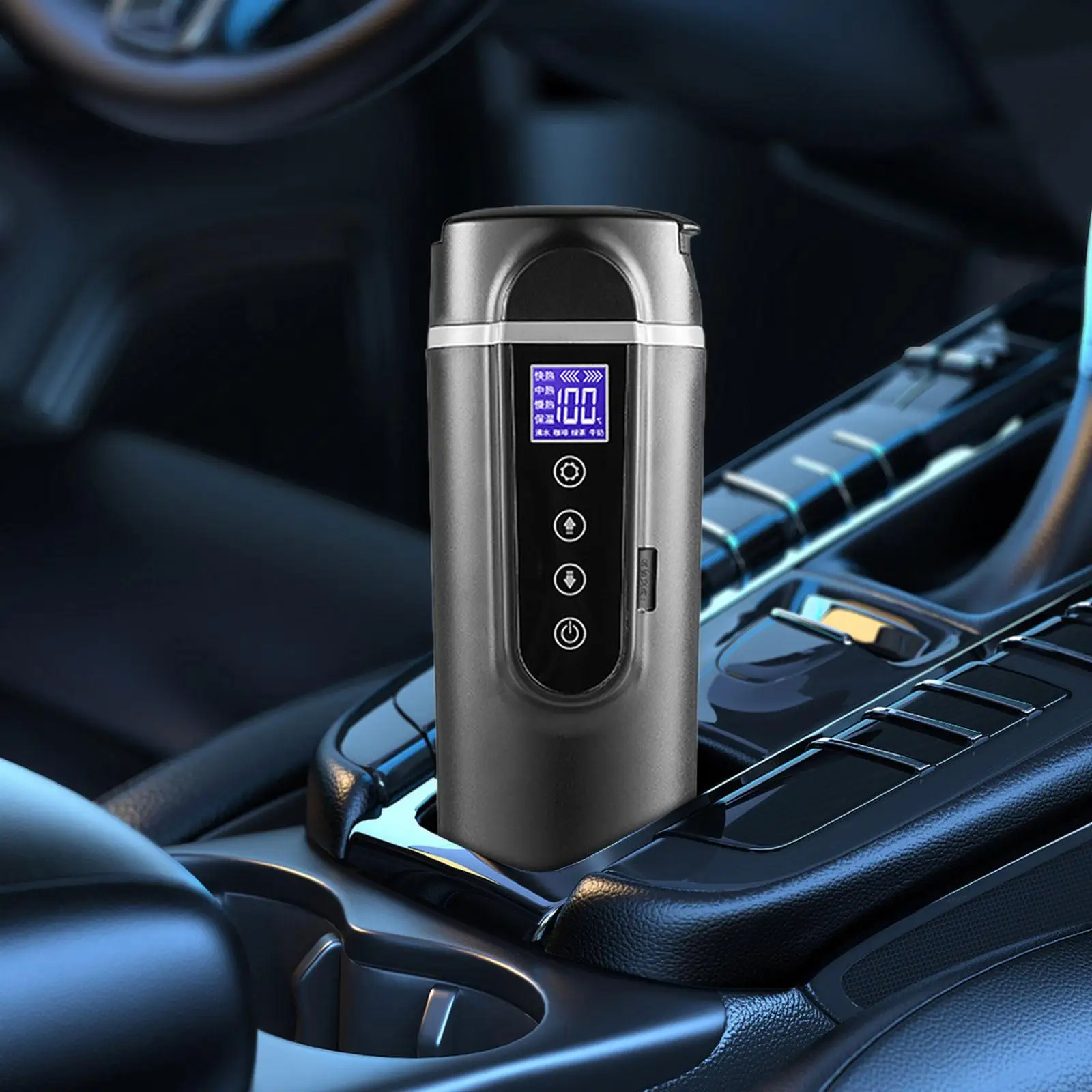 12V 24V Car Heated Travel Mug Car Heating Cup Insulated Cup Car Heated Mug for Beverage Heating Water Milk Brewing Coffee School