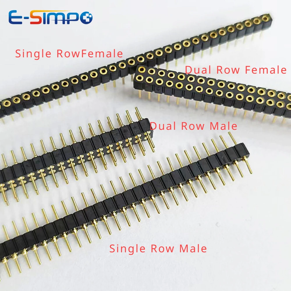 

10pcs 2.54mm Round Hole Female Header 2x40Pin Gold-plated Rohs Reflow Double Dual Row Male Pin Header IC Crystal LED Socket