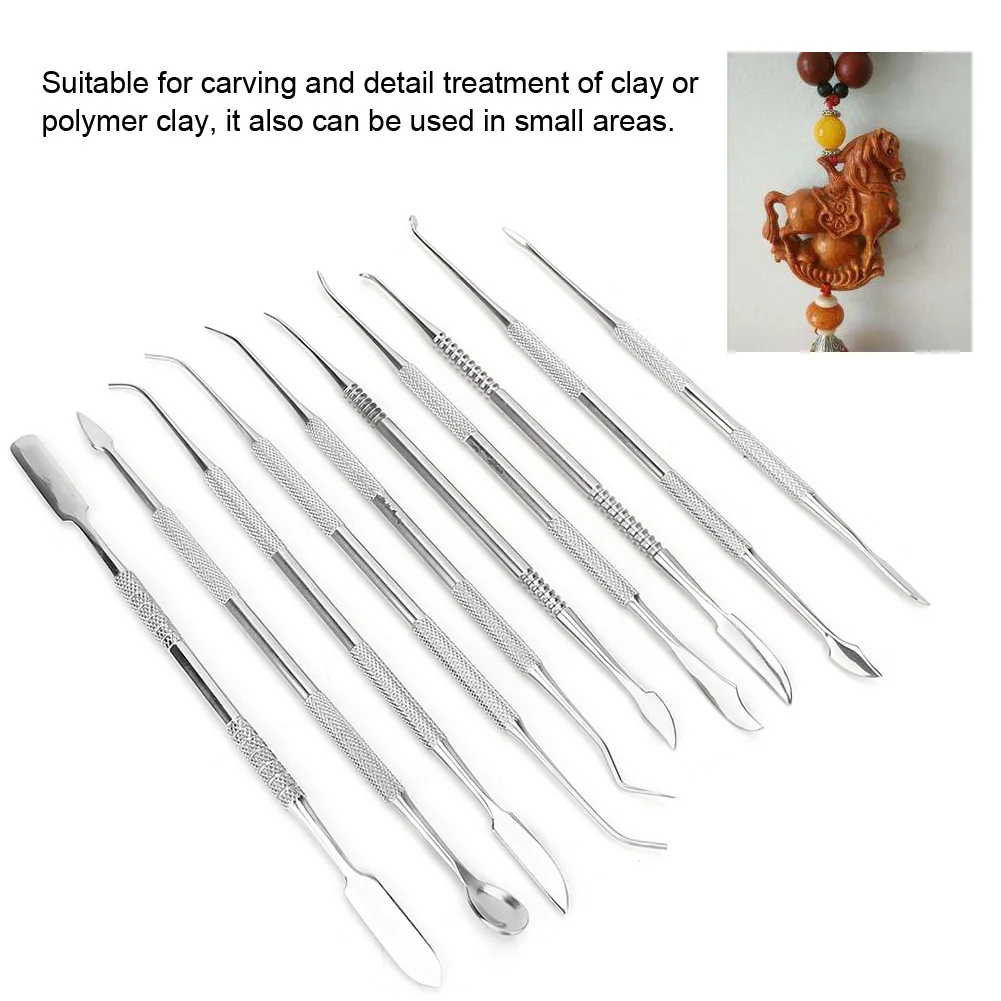 10 Stuks Van Hoge Kwaliteit Roestvrij Staal Ultralichte Klei Sculpey Diy Carving Mes Sieraden Verwerking Tandheelkundige Technologie Wax Tool