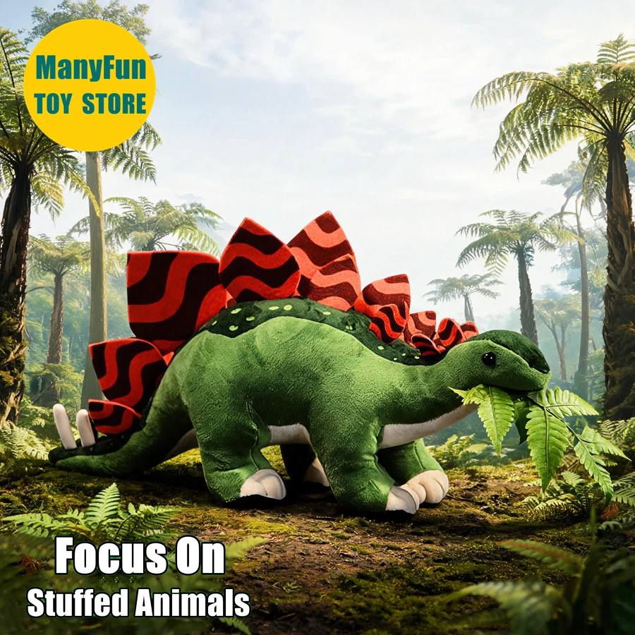 Stegosaur Plush Toy Realistic Jurrassic Plushie Lifelike Dinosaur Stuffed Animal Roof Lizard Simulation Soft Doll Collectors