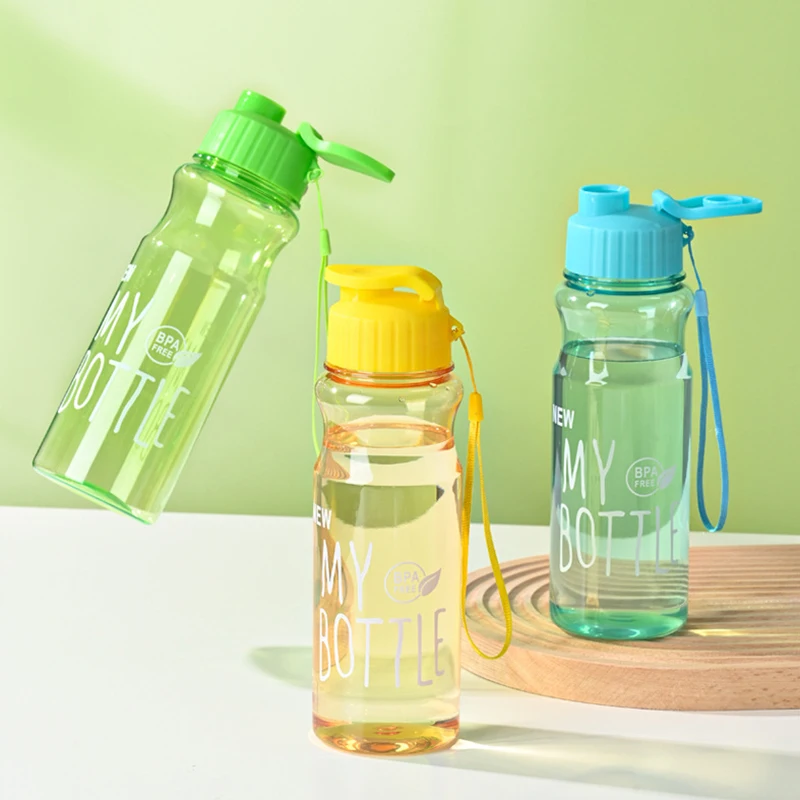 Transparent Water Bottle Portable Sport Cup For Drinking Kitchen Tools 550ML Water Bottle For School Gym Travel Girl Boy