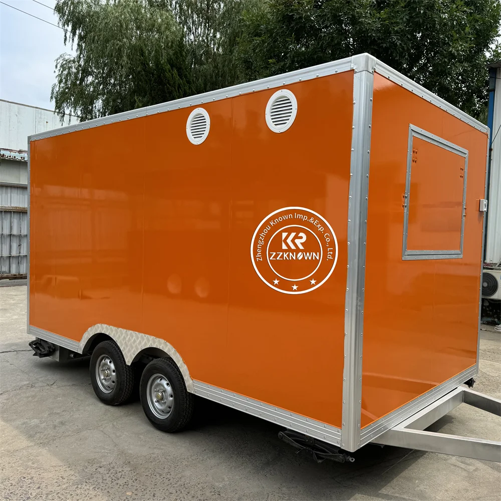 2025 16ft Food Trailer For Fast Food Truck Snack Ice Cream Chips For Catering BBQ Concession BBQ Trailer Hot Dog Cart